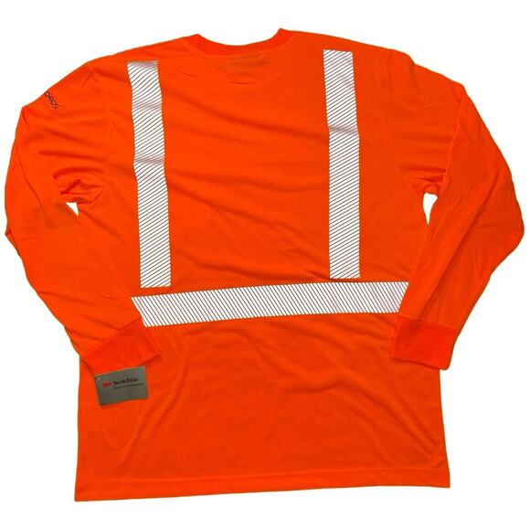 Long Sleeve High-Visibility Safety Shirt Orange Scotchlite Size Large Weargaurd - Picture 5 of 6